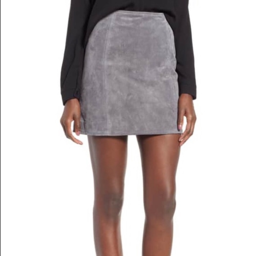 Blank NYC Grey Suede Skirt